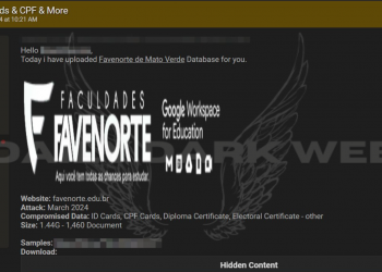 Threat Actor Claims Database Leak of Favenorte de Mato Verde, Exposing Sensitive Documents