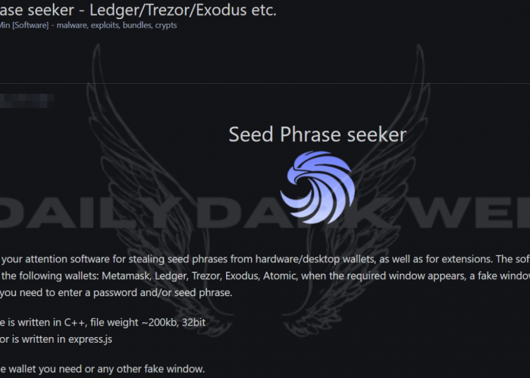 New Phrase Seeker Malware Threatens Crypto Wallets