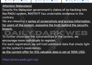 R00TK1T Challenges Malaysian Government’s PADU System Security Claims with Data Leak Revelation
