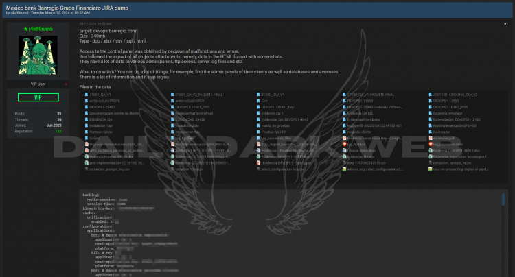 Threat Actor Allegedly Leaks Database of Banregio Grupo Financiero, Unveiling Sensitive Financial Information