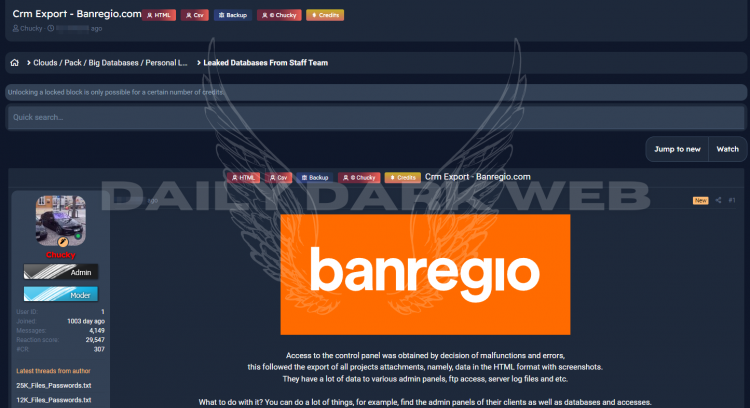 Data Breach Alert: Threat Actor Allegedly Leaks Banregio’s Database, Exposing Confidential Information