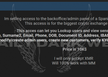 Cybercriminal Offers Access to Spanish Crypto Exchange’s Admin Panel for $10,000 in Monero