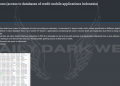 Threat Actor Offers Unauthorized Access to Database of Mobile Applications that Issue Loans in Indonesia