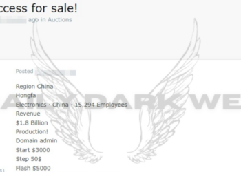 Threat Actor Offers Unauthorized RDP Access of Chinese Electronics Company