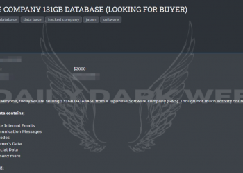 Threat Actor Offers Data from G&S Japan Software Company for Sale at $2000