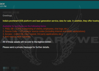 Threat Actor Allegedly Offers Marketplace Data from an Indian B2B Company for Sale