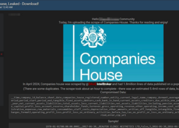 IntelBroker Allegedly Screaped Companies House Data, Exposing Data Related to Companies