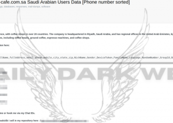 Threat Actor Offers Customer Data from Dr. Cafe Coffee for Sale