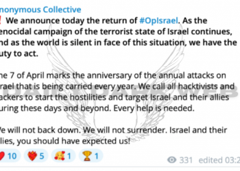 Anonymous Collective Revives #OpIsrael, Urges Global Action in Response to Ongoing Conflict
