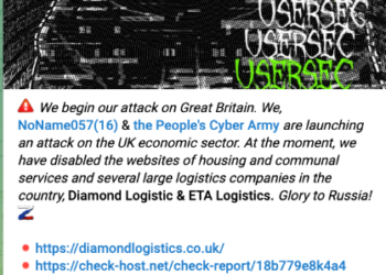 UserSec, NoName057(16), and Cyber Army of Russia Target UK’s Economic Sector