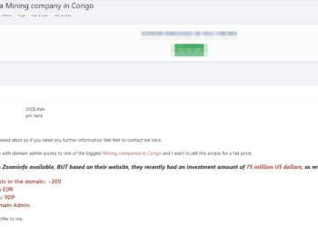 Threat Actor Allegedly Offers Unauthorized RDP Access to one of Congo’s Largest Mining Companies