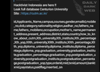 Hacktivist Indonesia Group Allegedly Leaks Full Database of Centurion University