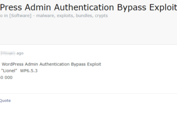 Threat Actor Claims to Sell WordPress Admin Authentication Bypass Exploit for $50,000