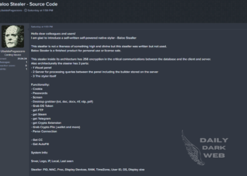 Threat Actor Offers Baloo Stealer Source Code for Sale for $1500