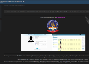 Tamil Nadu Police Facial Recognition Portal Allegedly Breached, Exposing Millions of Records, Including Police Personnel Data