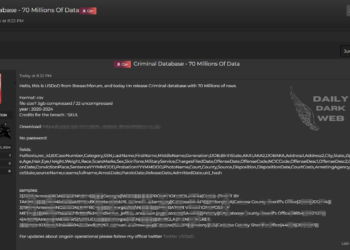USDoD Allegedly Leaks USA Criminal Database With 70 Million Rows