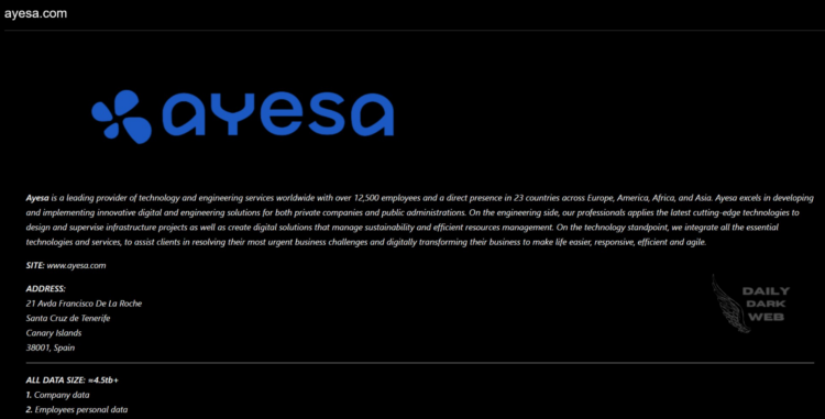 BlackBasta Ransomware Group Targets Ayesa, Compromising 4.5TB of Data