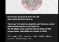 StucxTeam Claims to Have Breached Data from Universidad Nacional de Entre Ríos