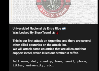 StucxTeam Claims to Have Breached Data from Universidad Nacional de Entre Ríos
