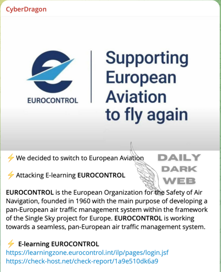 CyberDragon Allegedly Escalates Attacks on Eurocontrol with Continued DDoS Campaign