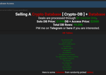 Threat Actor Claims to Sell Extensive Crypto Database Containing 19,396 Rows of Data