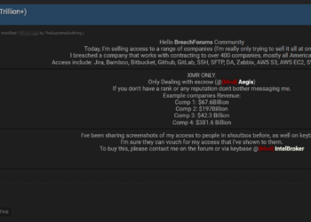 Threat Actor Claims to Sell Unauthorized Access to Over 400 Companies with Combined Revenue Exceeding $1 Trillion