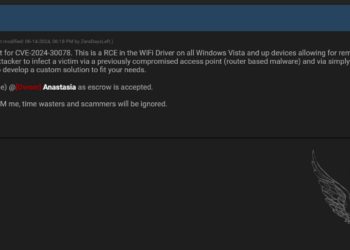 Threat Actor Claims to Sell Exploit for Windows WiFi RCE (CVE-2024-30078)