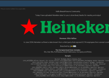 Threat Actor 888 Claims to Leak Heineken Employee Data