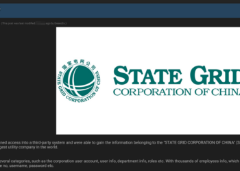 Threat Actor Claims Sale of State Grid Corporation of China (SGCC) Data, World’s Largest Utility Company