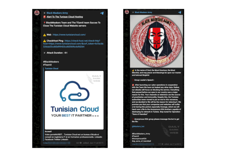 Black Maskers Army Allegedly Targets Tunisian TV Channels and a Cloud Provider