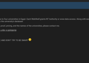 Threat Actor Allegedly Sells Unauthorized Access to Egyptian Universities