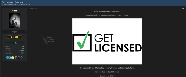 Alleged Data Leak from a Security Training Platform from the UK