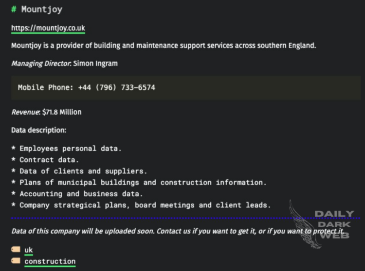 The BianLian Ransomware Group Has Announced Two New Victims: Mountjoy and Northern Minerals Limited