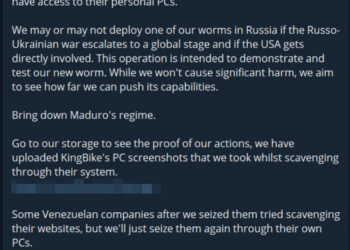 GlorySec Launches Malware Attack in Venezuela and Hints at Future Operations in Russia