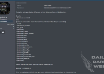 Threat Actor Allegedly Offers Unauthorized Access to an Italian Internet Service Provider