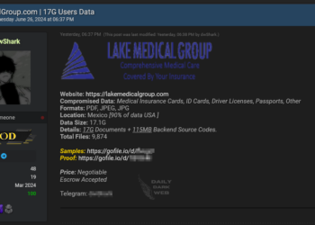 17 GB of User Data from Lake Medical Group is Allegedly Leaked