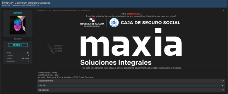 Alleged Government Employee Data Leak from a Service Provider