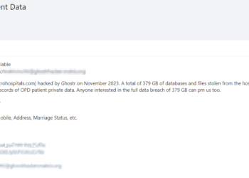 Threat Actor Allegedly Sells Patient Data Belongs to Metro Group of Hospitals