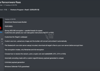 A Ransomware Builder Advertised on a Dark Web Forum