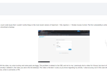 Alleged 0-Day Exploits for OpenCart