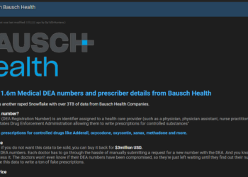 Threat Actor Claims to Sell Bausch Health Data, Including 1.6 Million DEA Numbers
