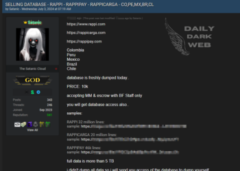 Threat Actor Claims to Sell 5TB Database of Rappi, RappiCarga, and RappiPay Across Multiple Countries