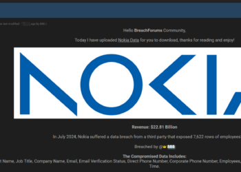 Threat Actor Claims to Leak Nokia Employee Data from Third Party Breach