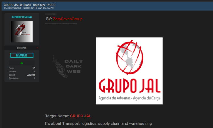 Brazilian Logistics Company Grupo Jal was Allegedly Breached