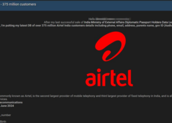 Threat Actor Claims to Sell Database of Airtel India, Including 375 million India Customers