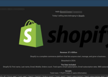 Threat Actor Claims to Sell Database of Shopify, Including 180,000 Users
