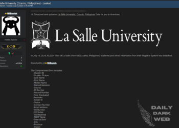 Threat Actor Claims to Have Leaked Student Database of La Salle University