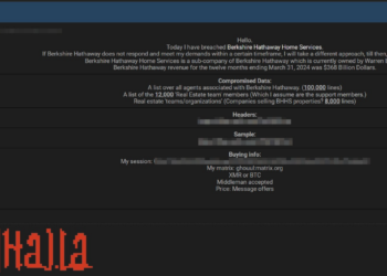 Threat Actor Claims to Sell Data of Berkshire Hathaway Home Services