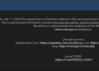 Indian MoD Allegedly Breached 1.8 Million Rows Exposed