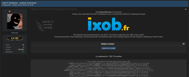 French E-Commerce Website Allegedly Breached